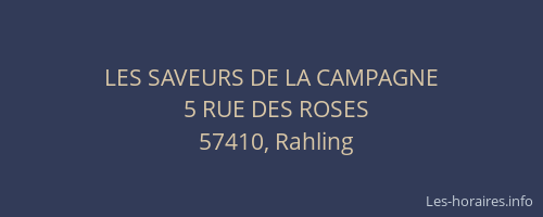 LES SAVEURS DE LA CAMPAGNE