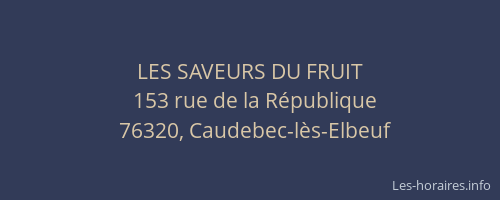 LES SAVEURS DU FRUIT