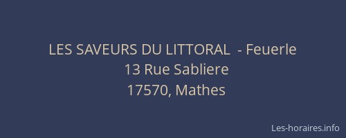 LES SAVEURS DU LITTORAL  - Feuerle