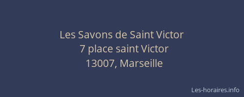 Les Savons de Saint Victor
