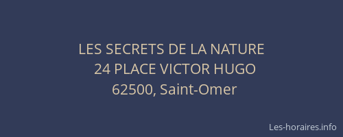 LES SECRETS DE LA NATURE