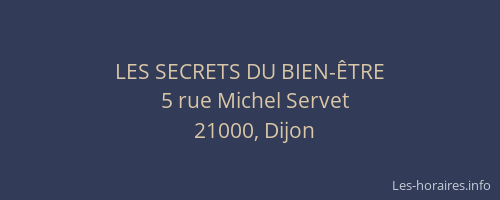 LES SECRETS DU BIEN-ÊTRE