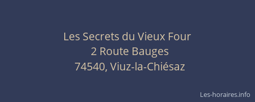 Les Secrets du Vieux Four