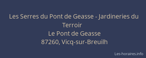 Les Serres du Pont de Geasse - Jardineries du Terroir