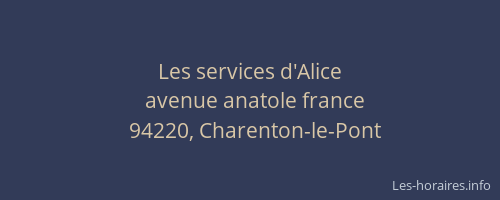 Les services d'Alice