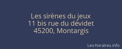 Les sirènes du jeux