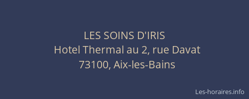 LES SOINS D'IRIS