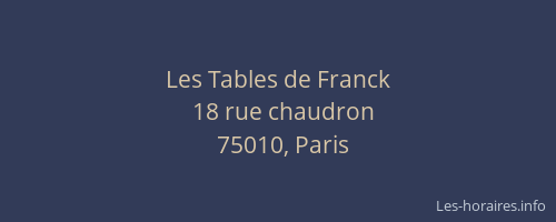 Les Tables de Franck