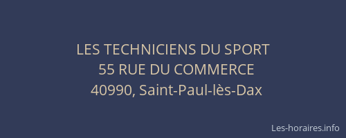 LES TECHNICIENS DU SPORT