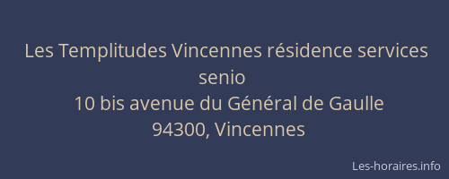 Les Templitudes Vincennes résidence services senio
