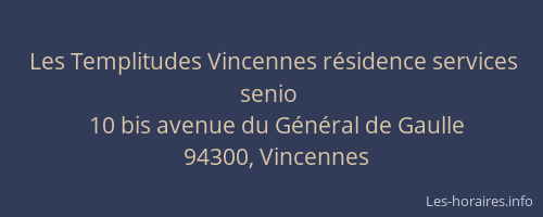 Les Templitudes Vincennes r&eacute;sidence services senio