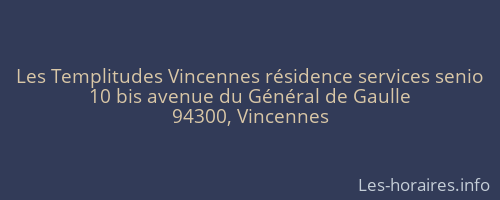 Les Templitudes Vincennes résidence services senio