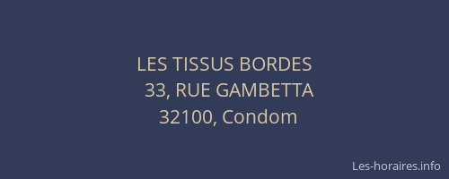 LES TISSUS BORDES