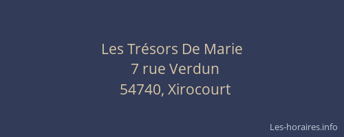 Les Tr&eacute;sors De Marie