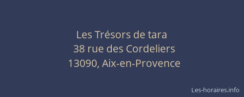 Les Trésors de tara