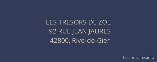 LES TRESORS DE ZOE
