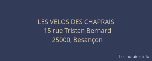 LES VELOS DES CHAPRAIS