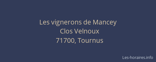 Les vignerons de Mancey