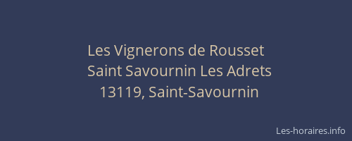 Les Vignerons de Rousset