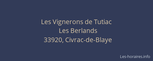 Les Vignerons de Tutiac