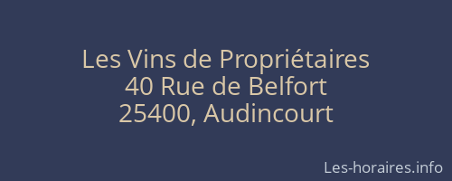 Les Vins de Propriétaires