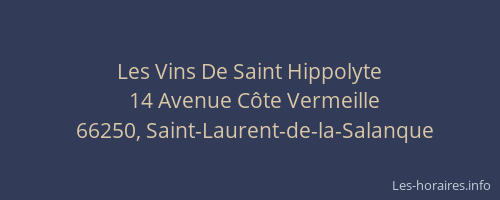 Les Vins De Saint Hippolyte