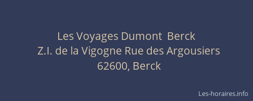 Les Voyages Dumont  Berck