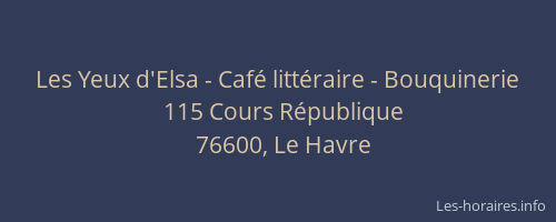 Les Yeux d'Elsa - Café littéraire - Bouquinerie