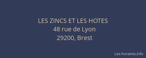 LES ZINCS ET LES HOTES