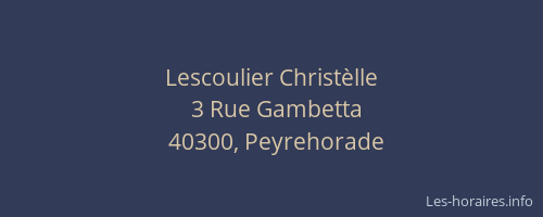 Lescoulier Christ&egrave;lle