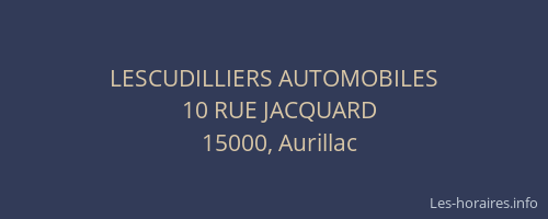 LESCUDILLIERS AUTOMOBILES