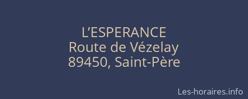 L’ESPERANCE