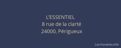 L’ESSENTIEL