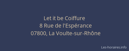 Let it be Coiffure