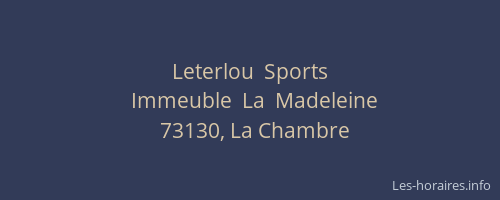 Leterlou  Sports