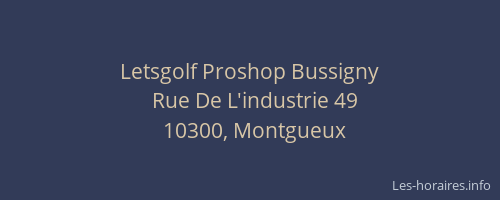 Letsgolf Proshop Bussigny