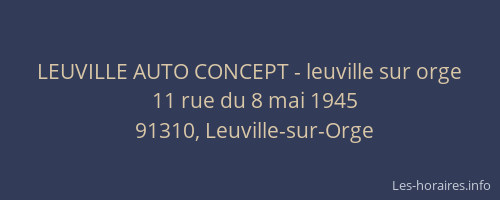 LEUVILLE AUTO CONCEPT - leuville sur orge