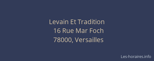 Levain Et Tradition