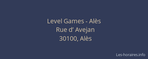 Level Games - Alès