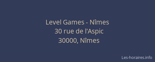 Level Games - Nîmes