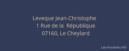 Leveque Jean-Christophe