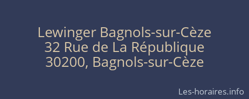 Lewinger Bagnols-sur-Cèze