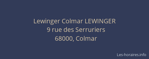 Lewinger Colmar LEWINGER