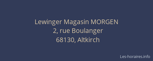 Lewinger Magasin MORGEN