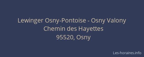 Lewinger Osny-Pontoise - Osny Valony