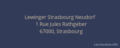 Lewinger Strasbourg Neudorf