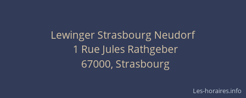 Lewinger Strasbourg Neudorf