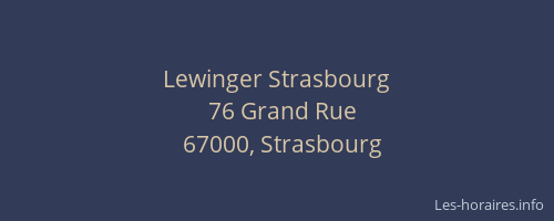 Lewinger Strasbourg
