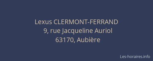 Lexus CLERMONT-FERRAND