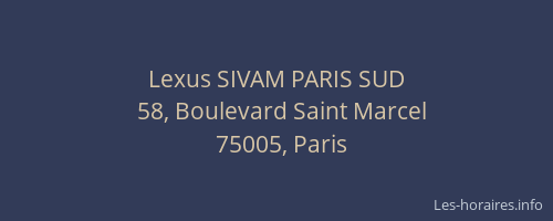 Lexus SIVAM PARIS SUD